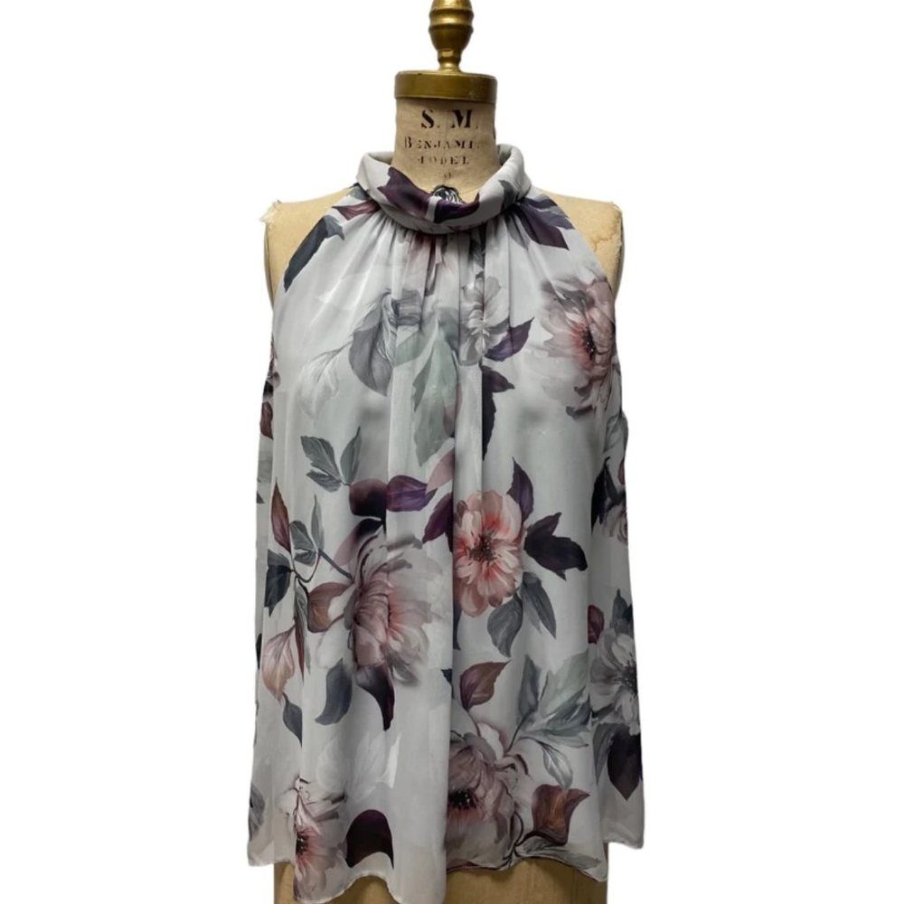 Blue Joseph Ribkoff SL Floral Top, Extra Large